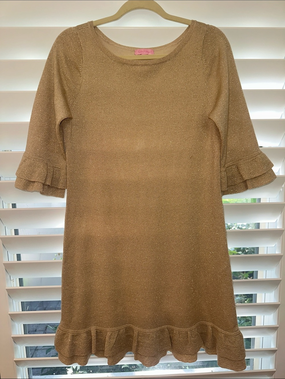 Lilly Pulitzer Gold Knit Metallic Top